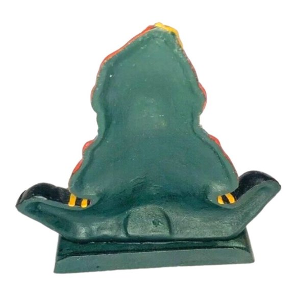 LOT of 2 Santa And Snowman Cast Iron Christmas Stocking Holder Hanger Vintage - Picture 8 of 11